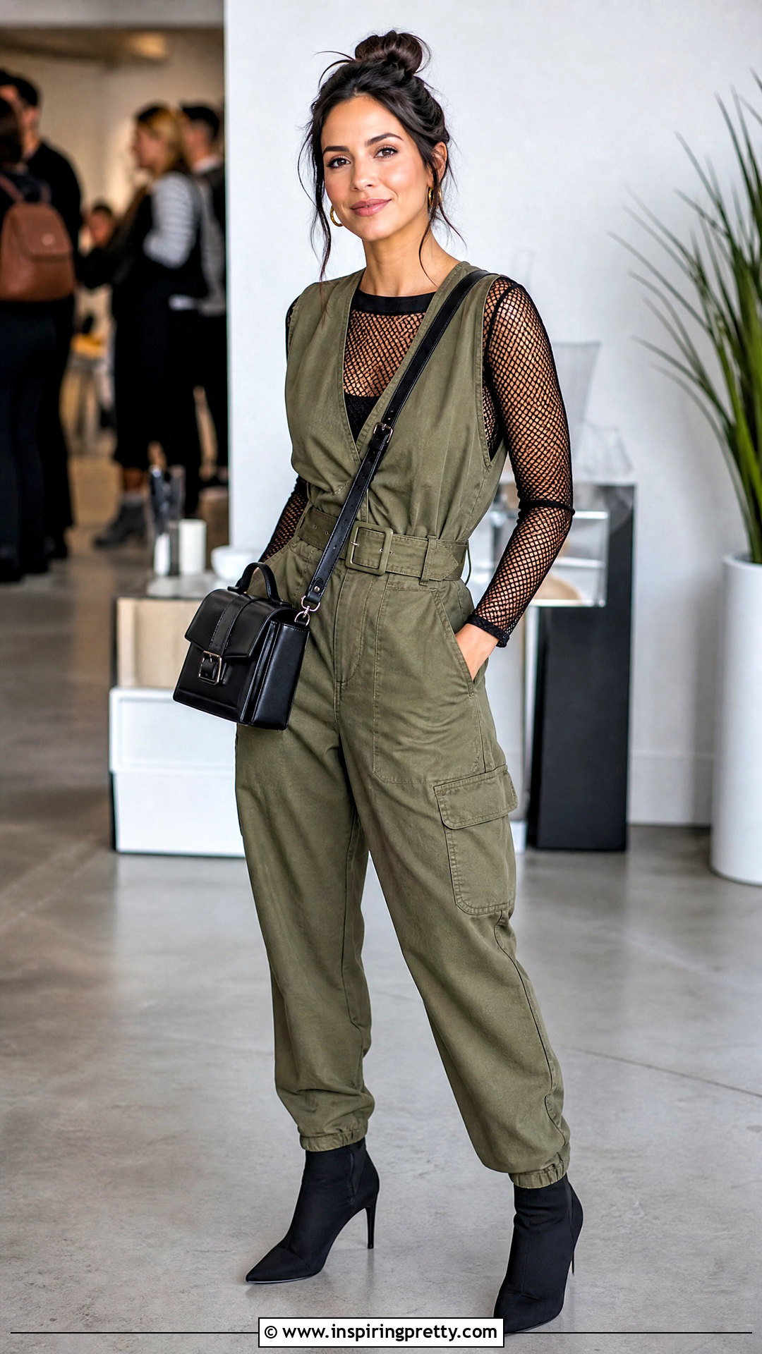 Fishnet Top With a Jumpsuit - 50 fishnet top outfit ideas