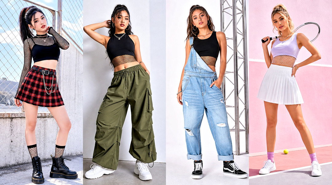 25 Fishnet Under Crop Top Outfit Ideas for Edgy Y2K Style