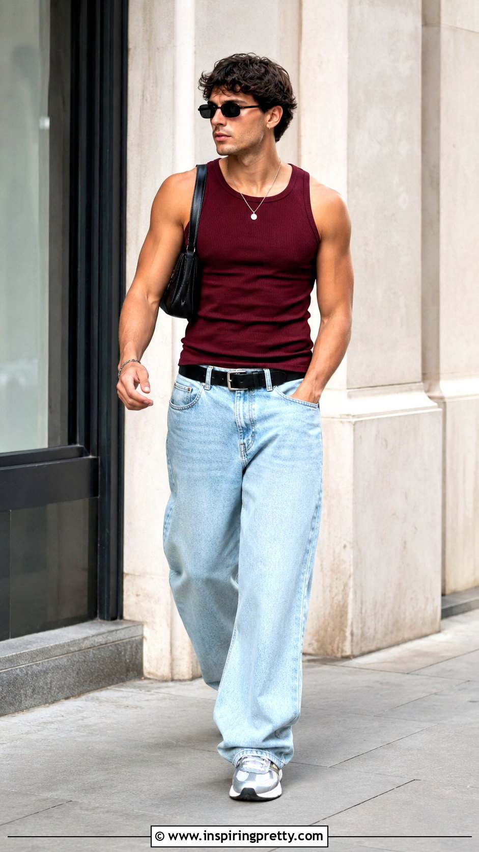 Fitted Tank Top With Baggy Jeans - 20 mens tank tops fashion ideas