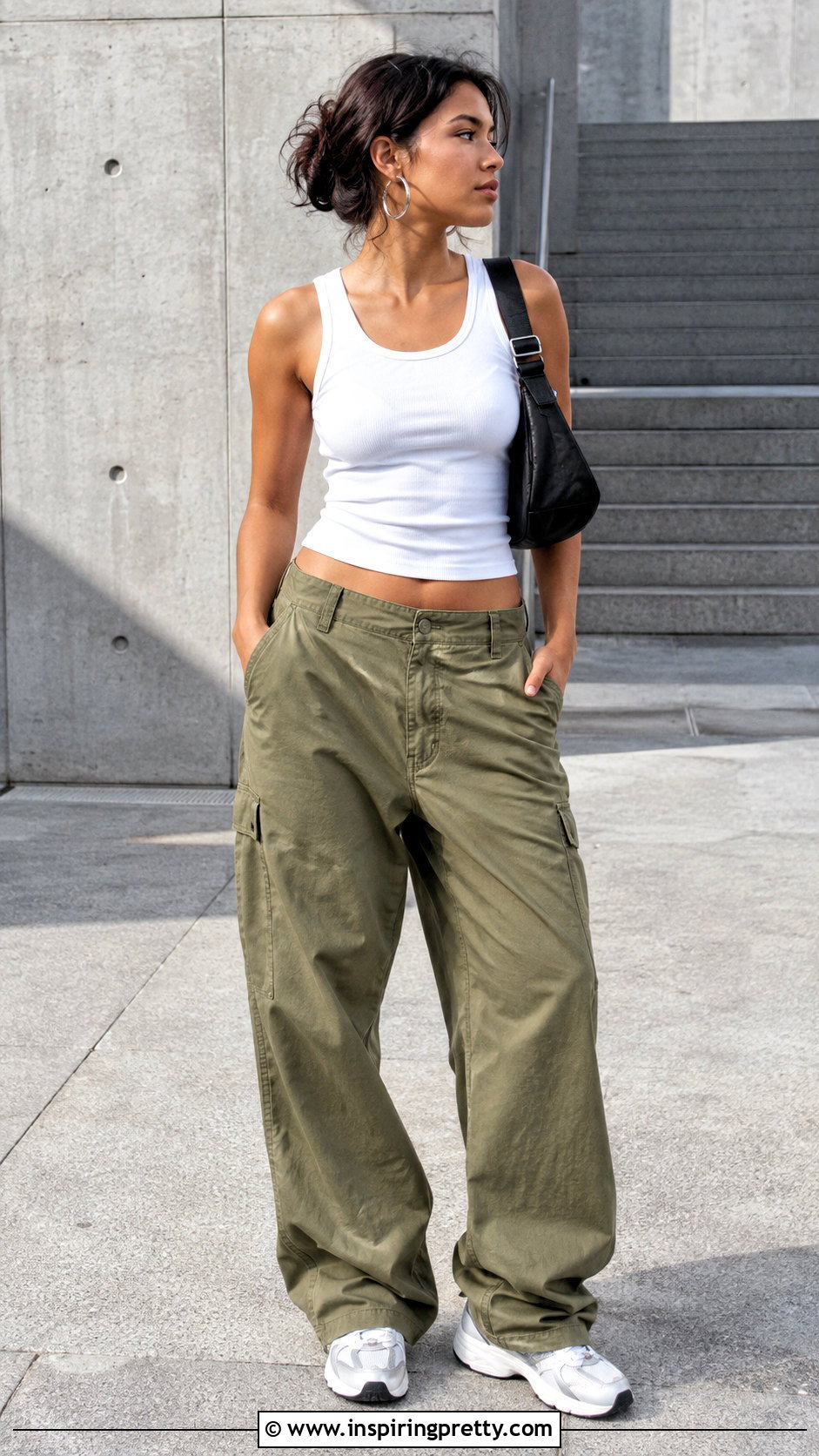 Fitted Tank Top With Cargo Pants - 50 fitted tank top outfit ideas