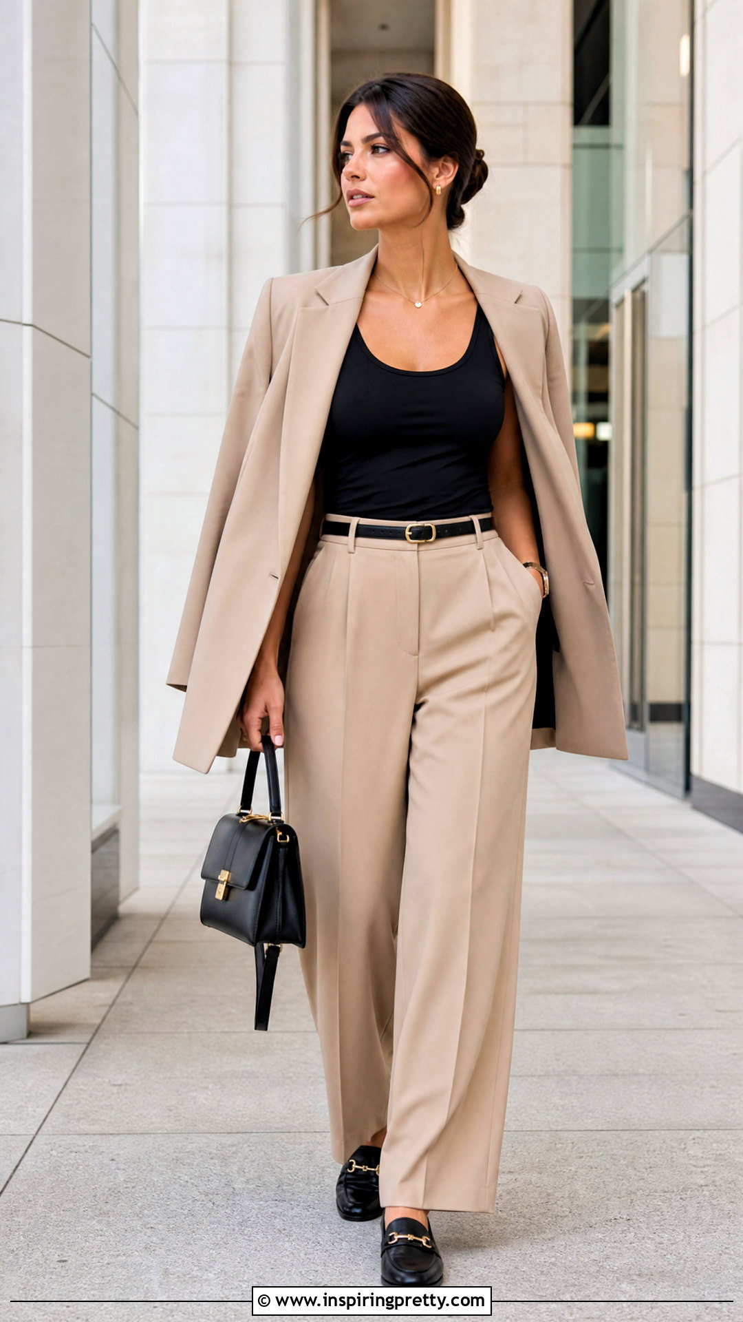 Fitted Tank Top With Wide Leg Trousers - 20 Tank Tops Street Style Ideas