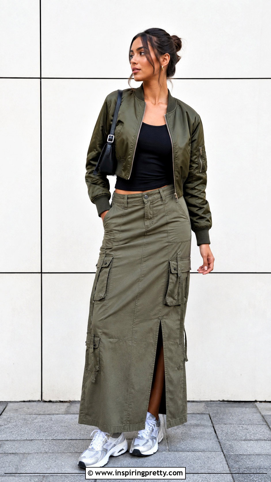 Fitted Tank With Cargo Maxi Skirt - 50 tops for skirts ideas