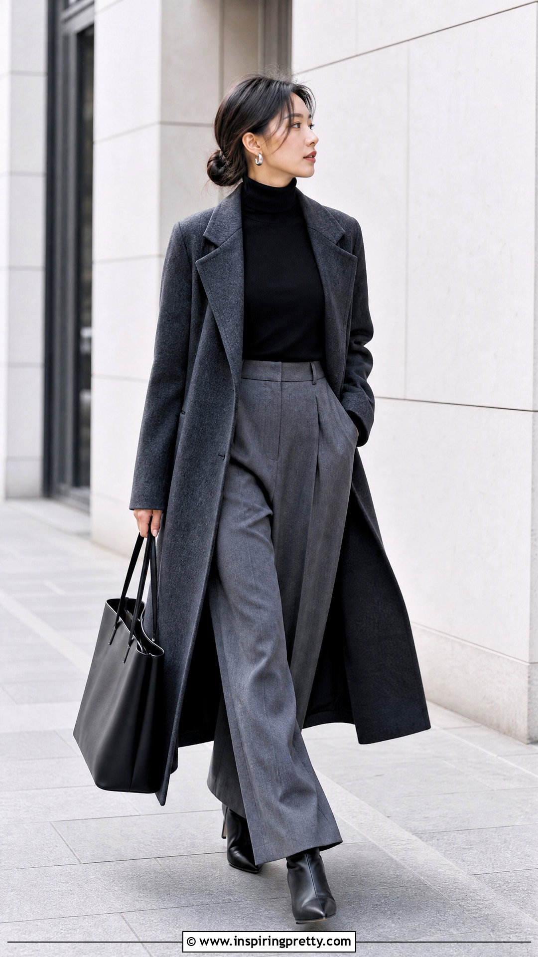 Fitted Turtleneck Outfit - 50 korean tops for women