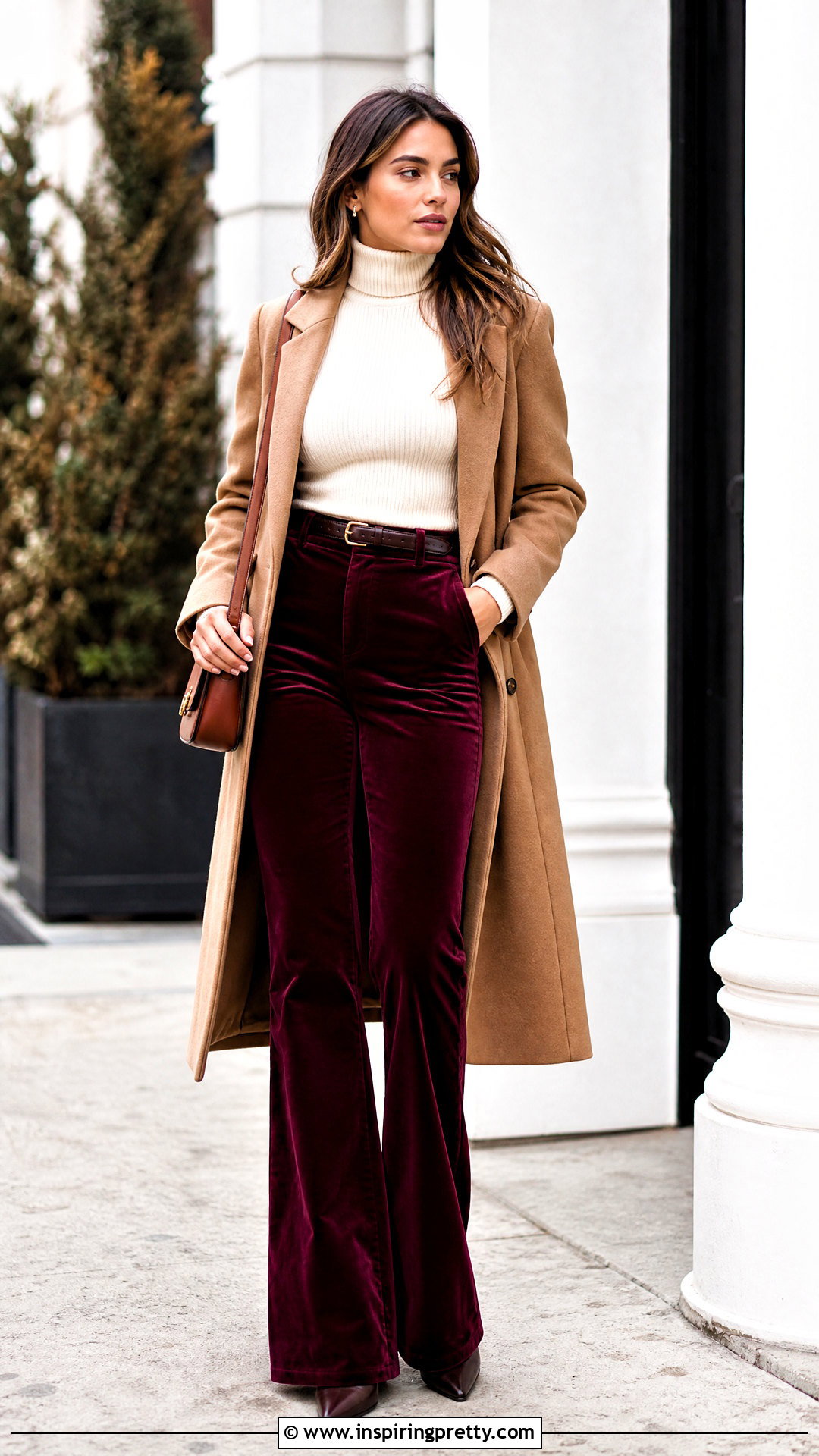 Fitted Turtleneck With Velvet Pants - what top to wear with velvet pants (20 ways)