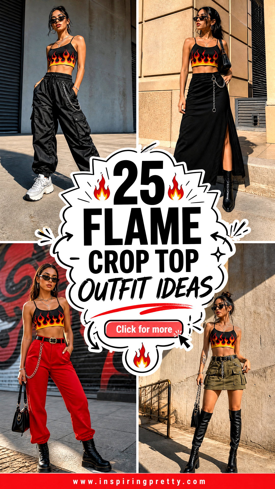 25 Flame Crop Top Outfit Ideas for Head-Turning Summer Style - 25 Flame Crop Top Outfit Ideas for Head-Turning Summer Style