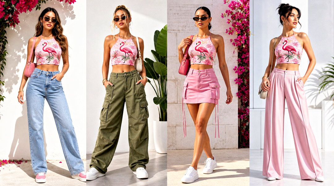 20 Flamingo Crop Top Outfit Ideas for Tropical Summer Style