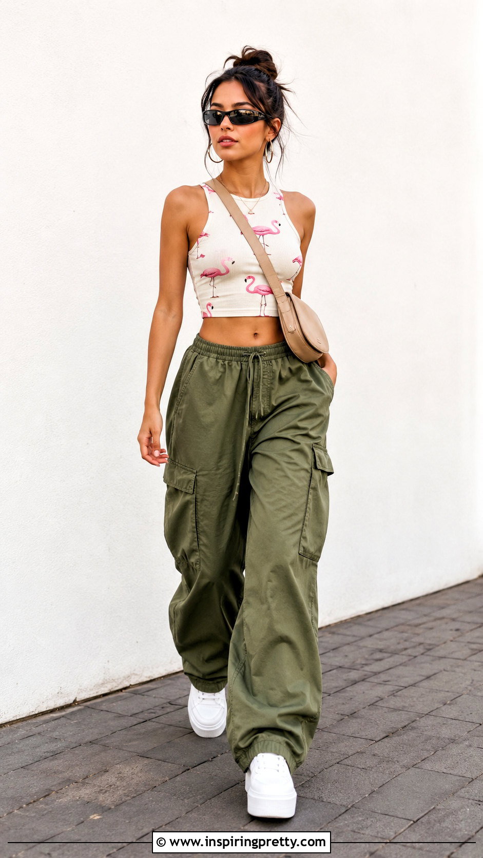 Flamingo Crop Top With Cargo Pants - 20 Flamingo Crop Top outfit ideas