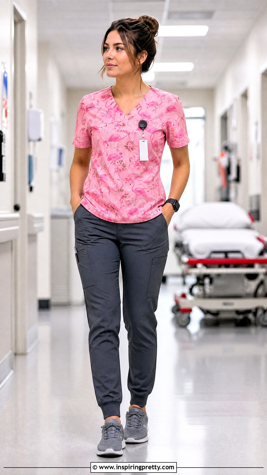 Flamingo Scrub Top With Cargo Scrub Pants - 20 flamingo scrub top outfit ideas