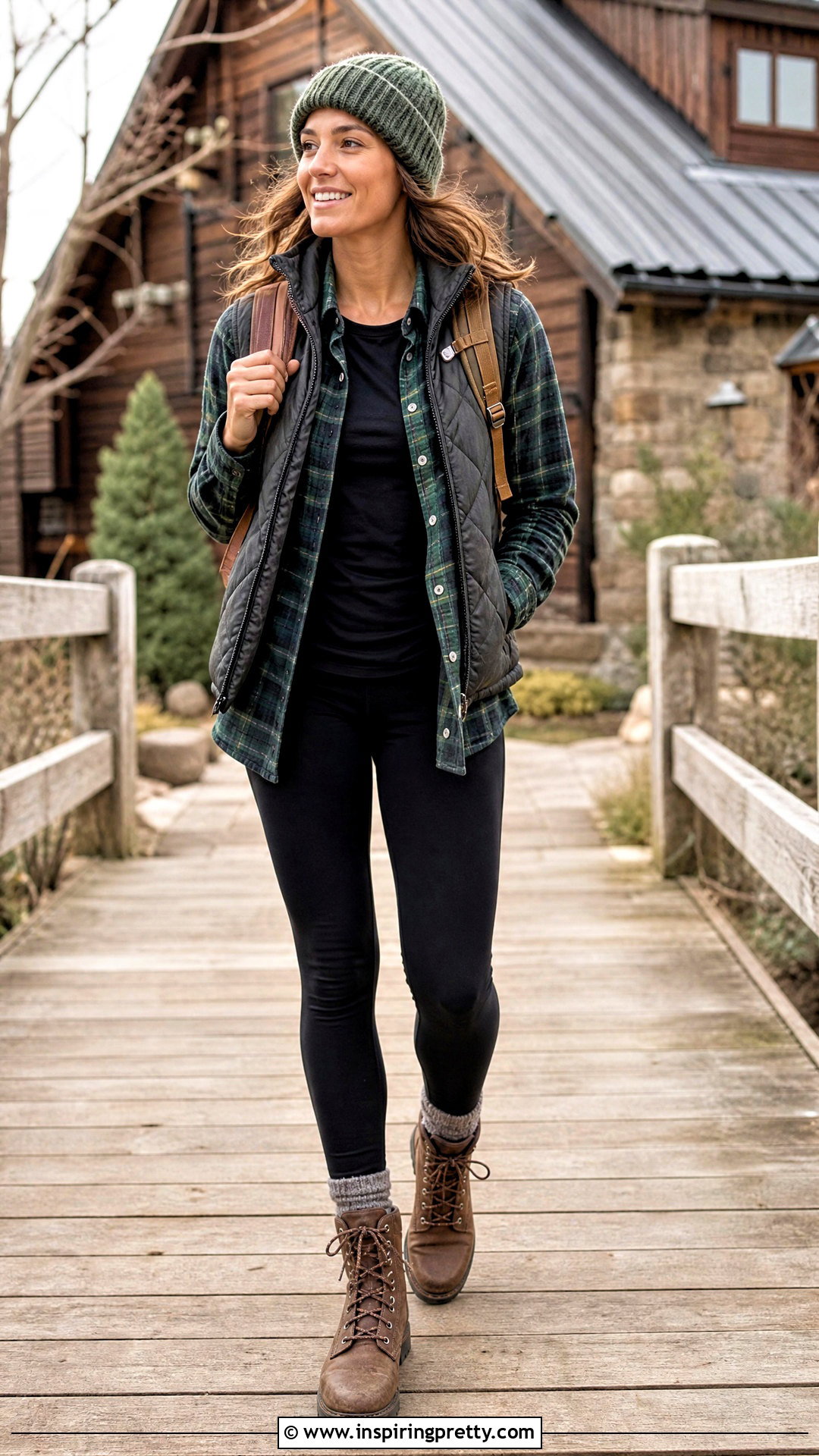Flannel Shirt With Leggings And Lace Up Boots - 25 leggin tops designs