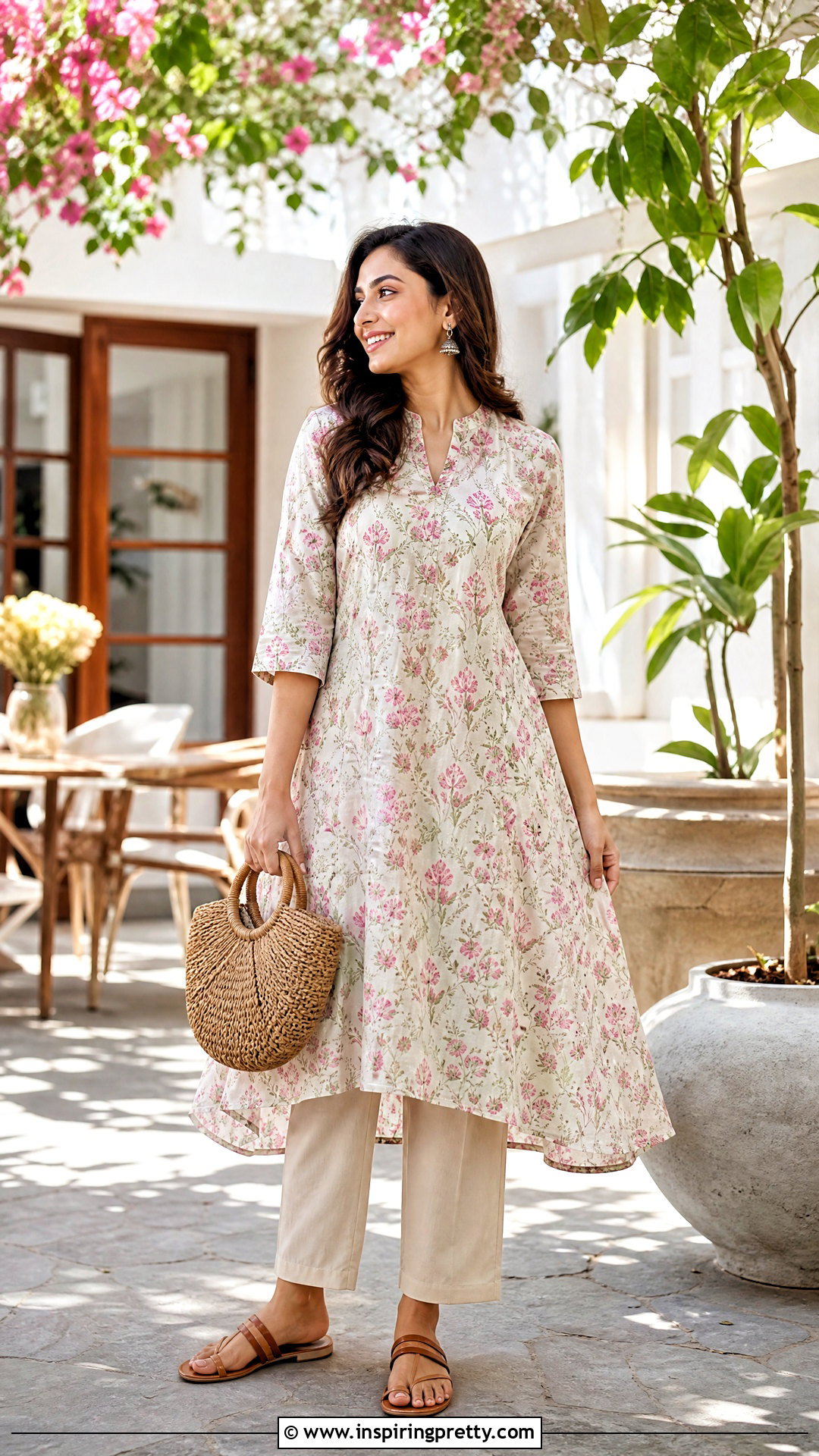 Flared Kurti With Ankle Pants - 50 traditional tops for women