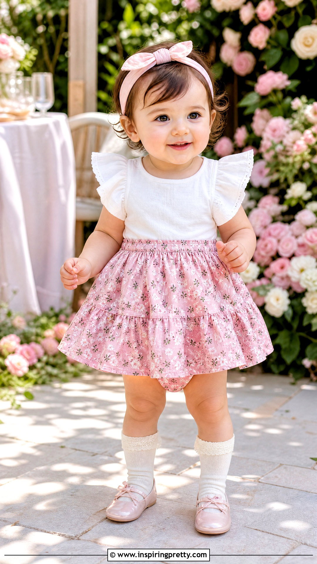 Floral Baby Skirt Top Set - 50 baby skirt top designs