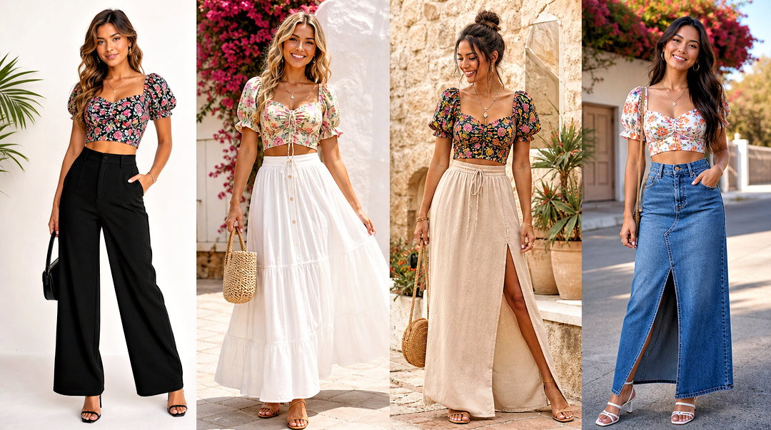 20 Floral Crop Top Fashion Ideas for Fresh, Chic Summer Style