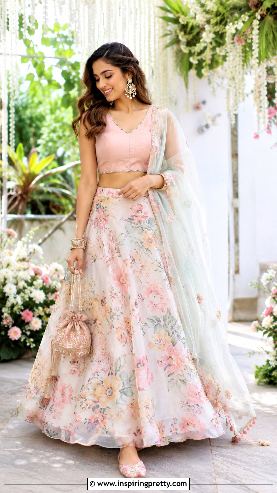 Floral Crop Top Lehenga - 50 Modern Lehenga Designs Crop Tops outfit ideas