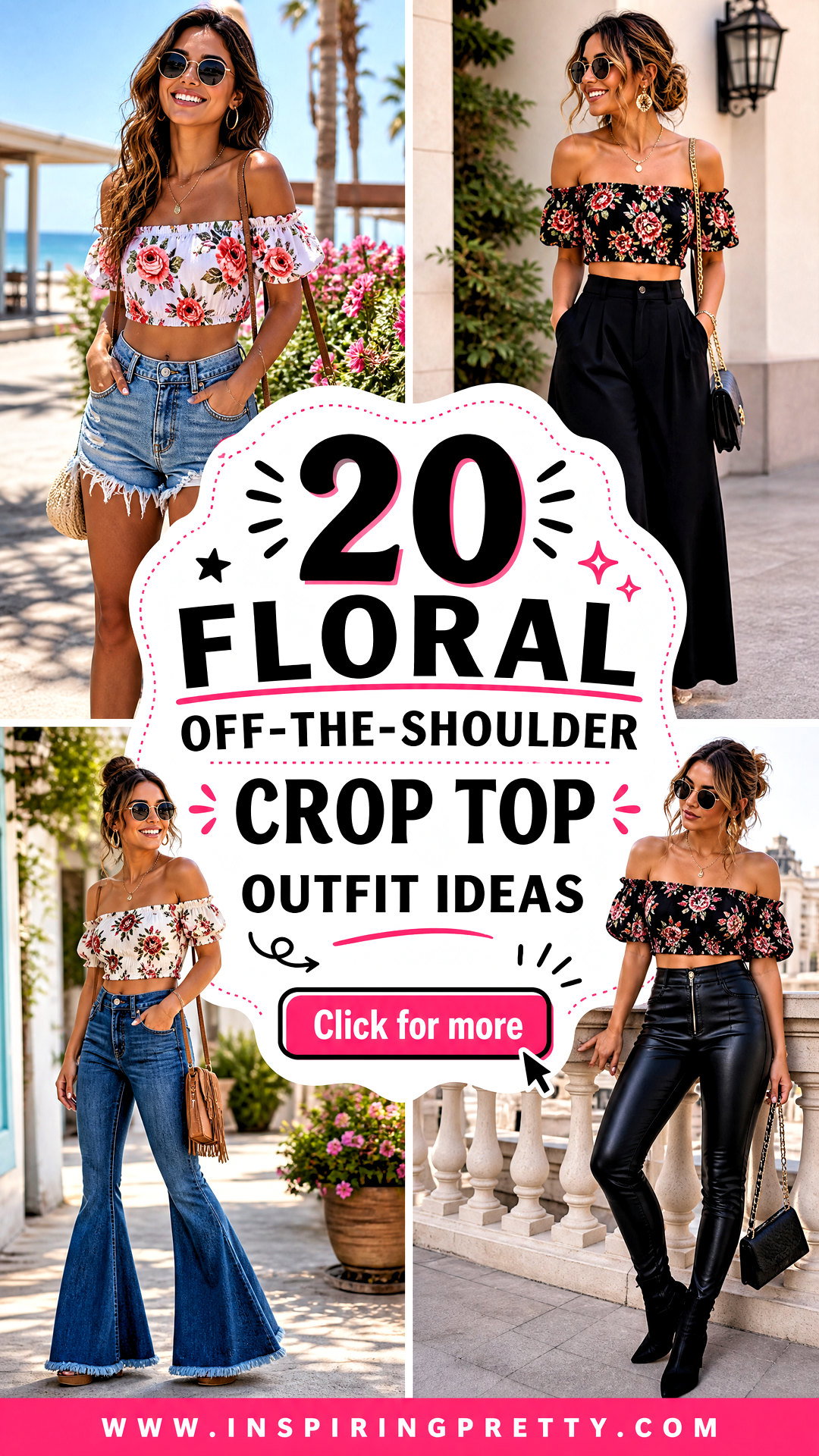 20 Floral Off-the-Shoulder Crop Top Outfit Ideas to Try - 20 Floral Off-the-Shoulder Crop Top Outfit Ideas to Try
