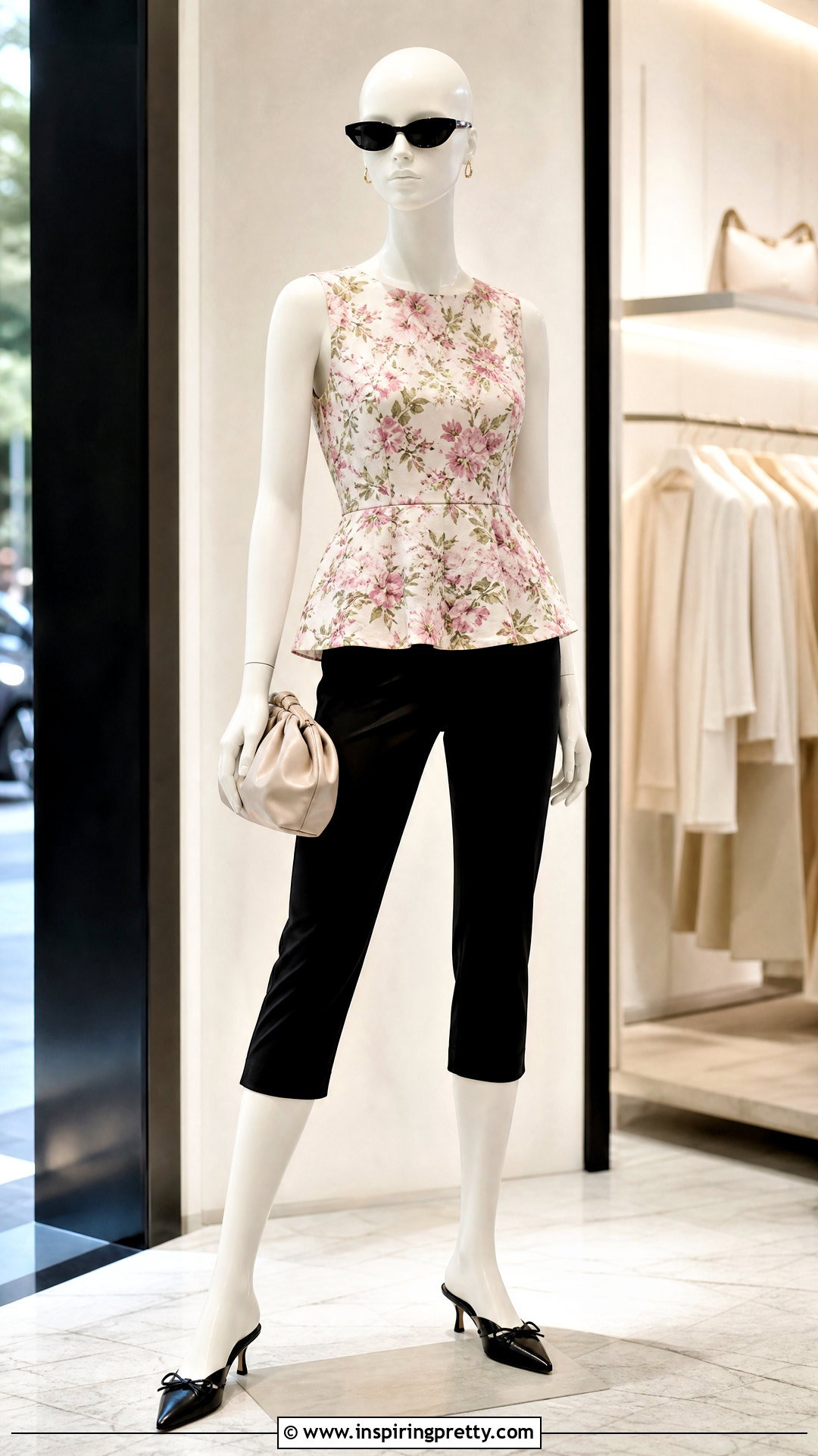 Floral Peplum Top With Cropped Capri Pants - 20 floral peplum top on mannequin ideas