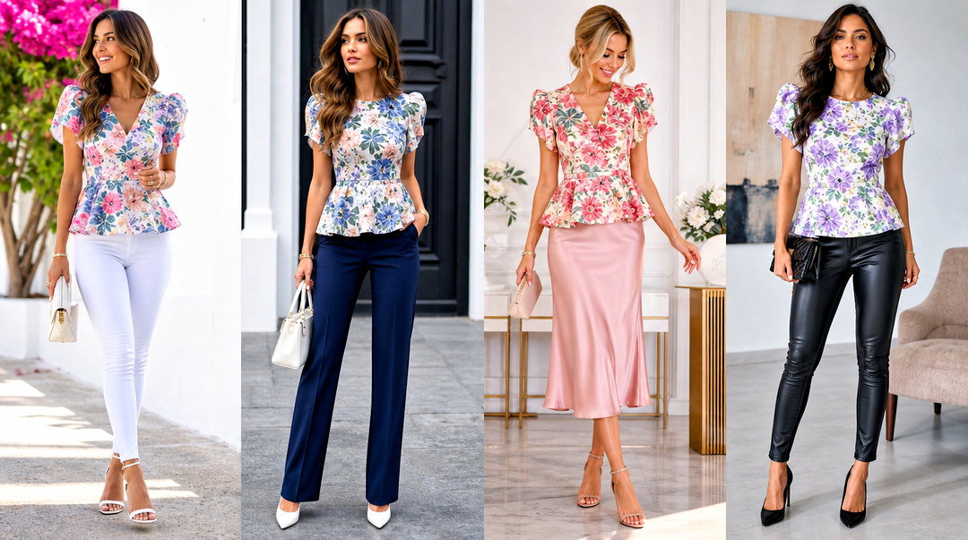 20 Floral Peplum Top on Hanger Outfit Ideas for Retail