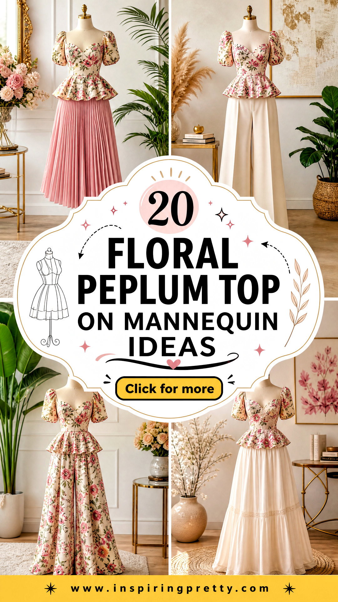 20 Floral Peplum Top on Mannequin Ideas for Retail Style - 20 Floral Peplum Top on Mannequin Ideas for Retail Style