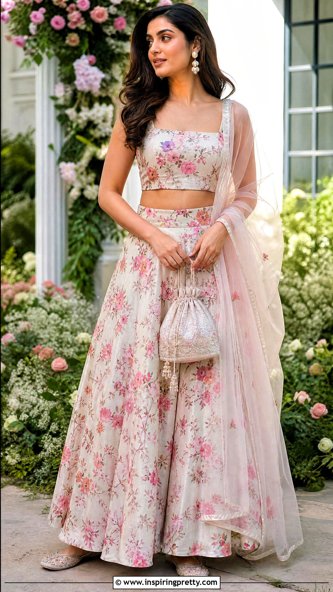 Floral Print Crop Top Lehenga - 25 crop top lehenga new models