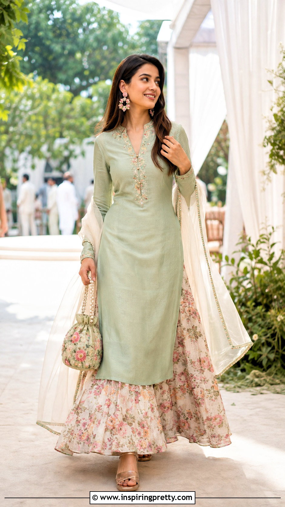 Floral Printed Lehenga With Long Top - 50 Lehenga With Long Top outfit ideas