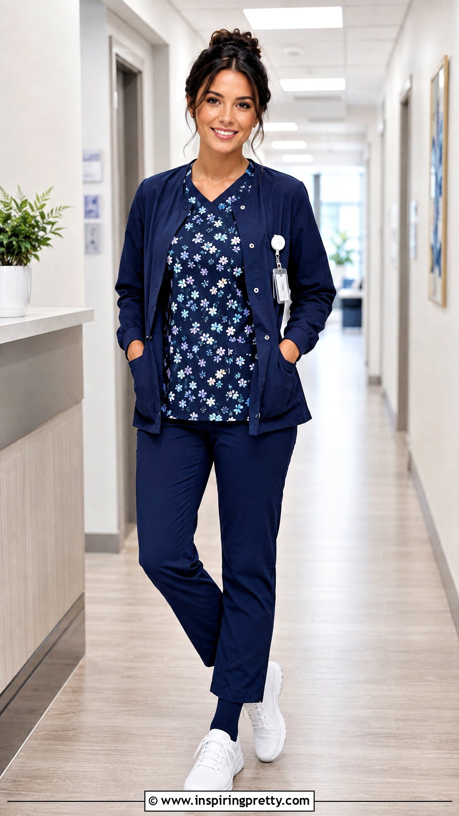 Floral Scrub Top Outfit - 20 Nurse Scrub Tops outfit ideas