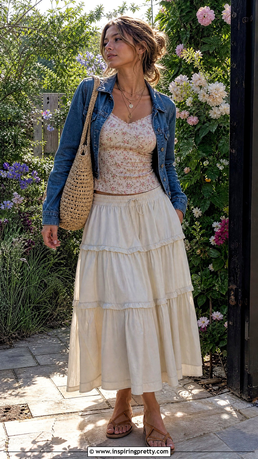 Floral Tank Top With Tiered Skirt - 50 2000s tank tops