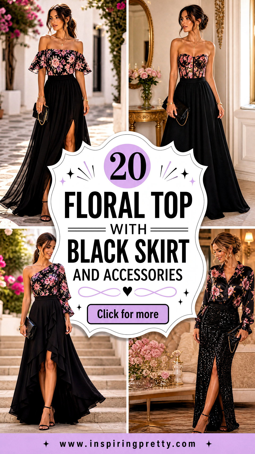 20 Floral Top With Black Skirt and Accessories Chic Guide - 20 Floral Top With Black Skirt and Accessories: Chic Guide