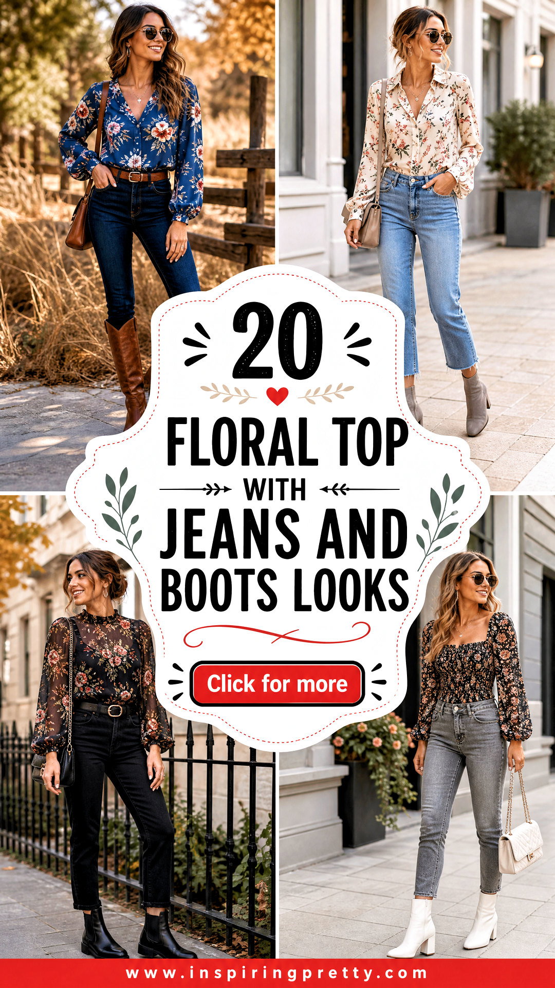 20 Floral Top With Jeans and Boots Looks for Chic Fall Days - 20 Floral Top With Jeans and Boots Looks for Chic Fall Days