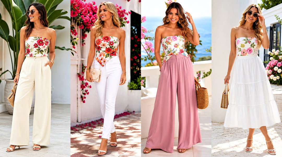 20 Floral Tube Top Summer Outfit Ideas for Sunny Beach Days
