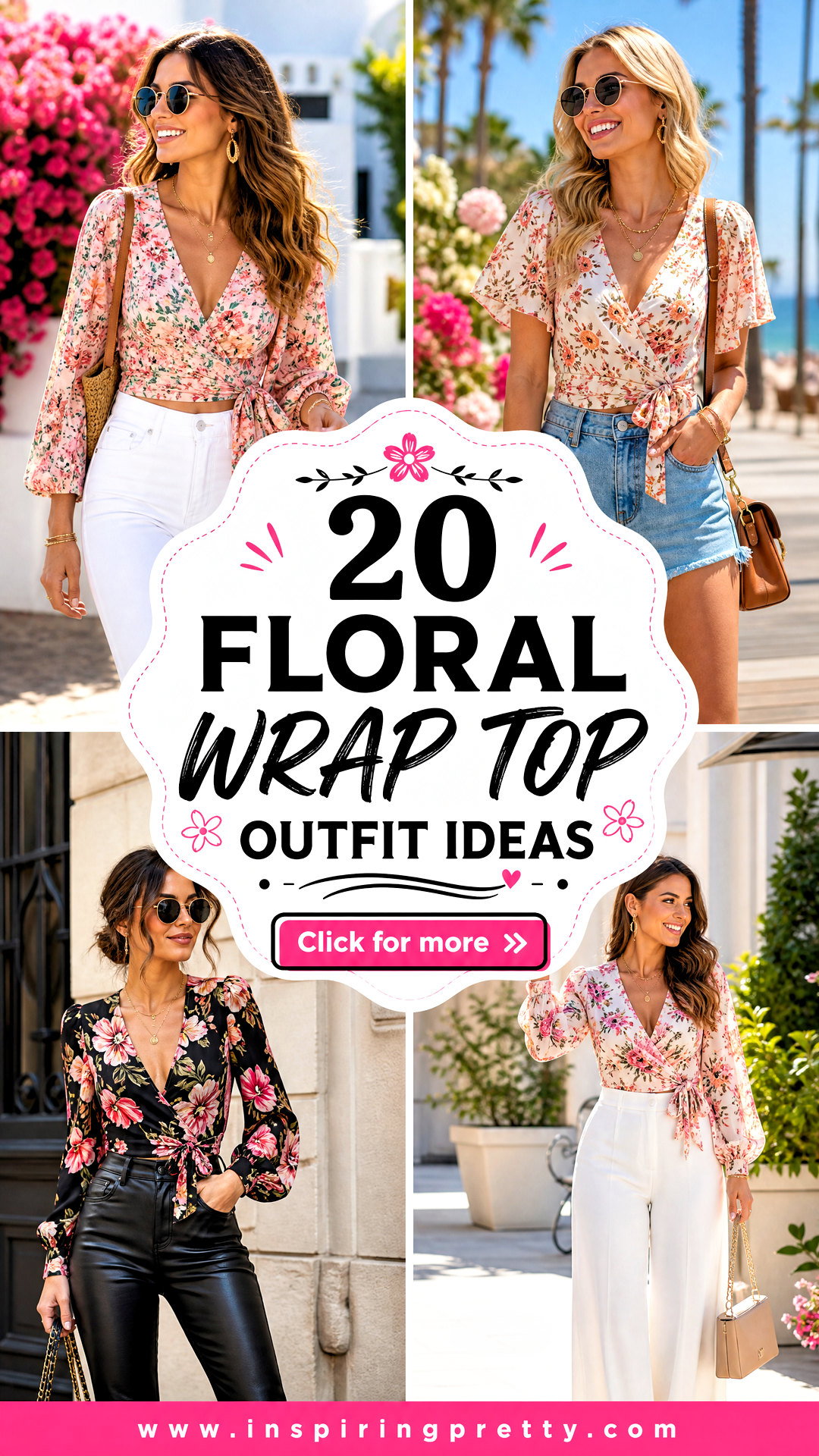 20 Floral Wrap Top Outfit Ideas Chic Looks for Spring - 20 Floral Wrap Top Outfit Ideas: Chic Looks for Spring