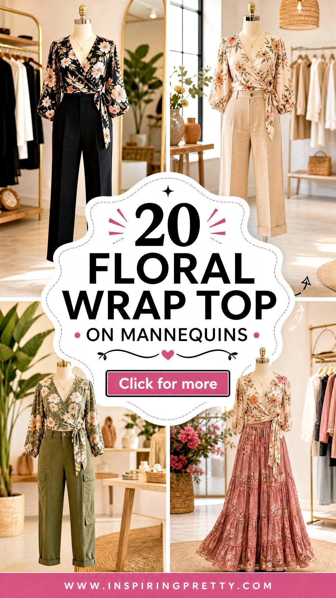 20 Floral Wrap Top on Mannequins Chic Displays for Shops - 20 Floral Wrap Top on Mannequins: Chic Displays for Shops