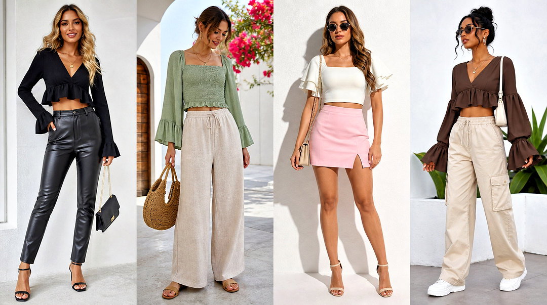 20 Flounce Sleeve Crop Top Outfit Ideas: Chic Party Looks