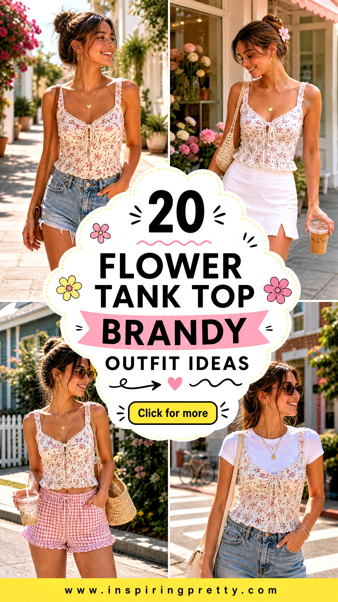 20 Flower Tank Top Brandy Outfit Ideas Cute Summer Looks - 20 Flower Tank Top Brandy Outfit Ideas: Cute Summer Looks