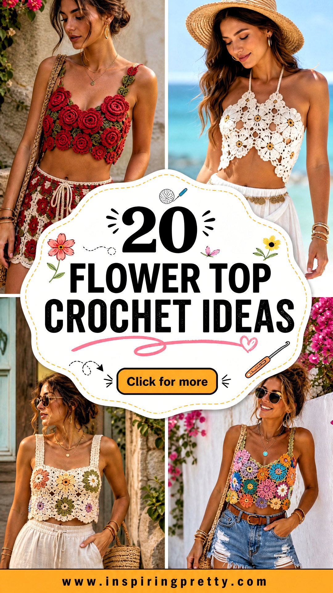 20 Flower Top Crochet Ideas Fresh DIY Style for Summer - 20 Flower Top Crochet Ideas: Fresh DIY Style for Summer
