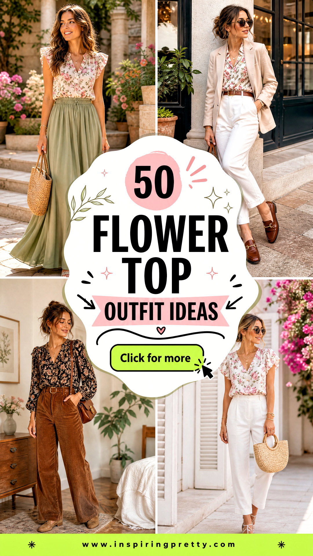 50 Flower Top Outfit Ideas for Fresh Feminine Style to Try - 50 Flower Top Outfit Ideas for Fresh Feminine Style to Try