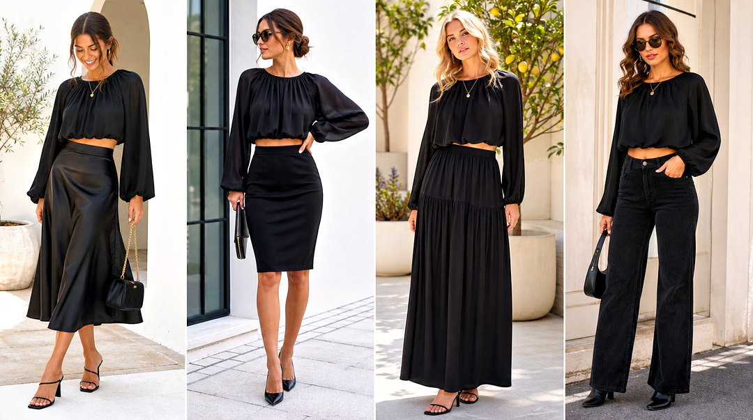 25 Flowy Black Crop Top Outfit Ideas: Chic Looks for Summer
