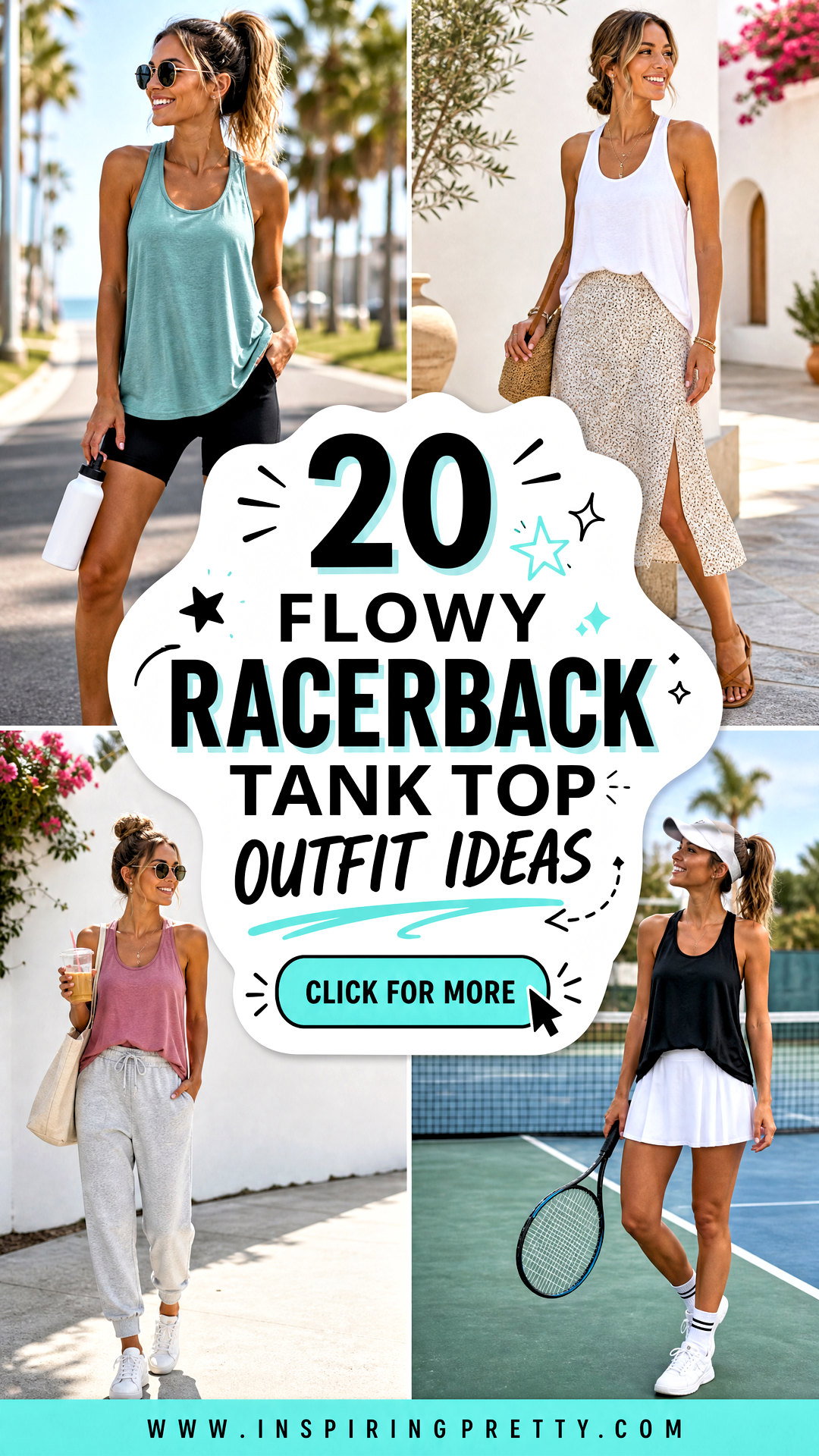 20 Flowy Racerback Tank Top Outfit Ideas Breezy Summer Looks - 20 Flowy Racerback Tank Top Outfit Ideas: Breezy Summer Looks