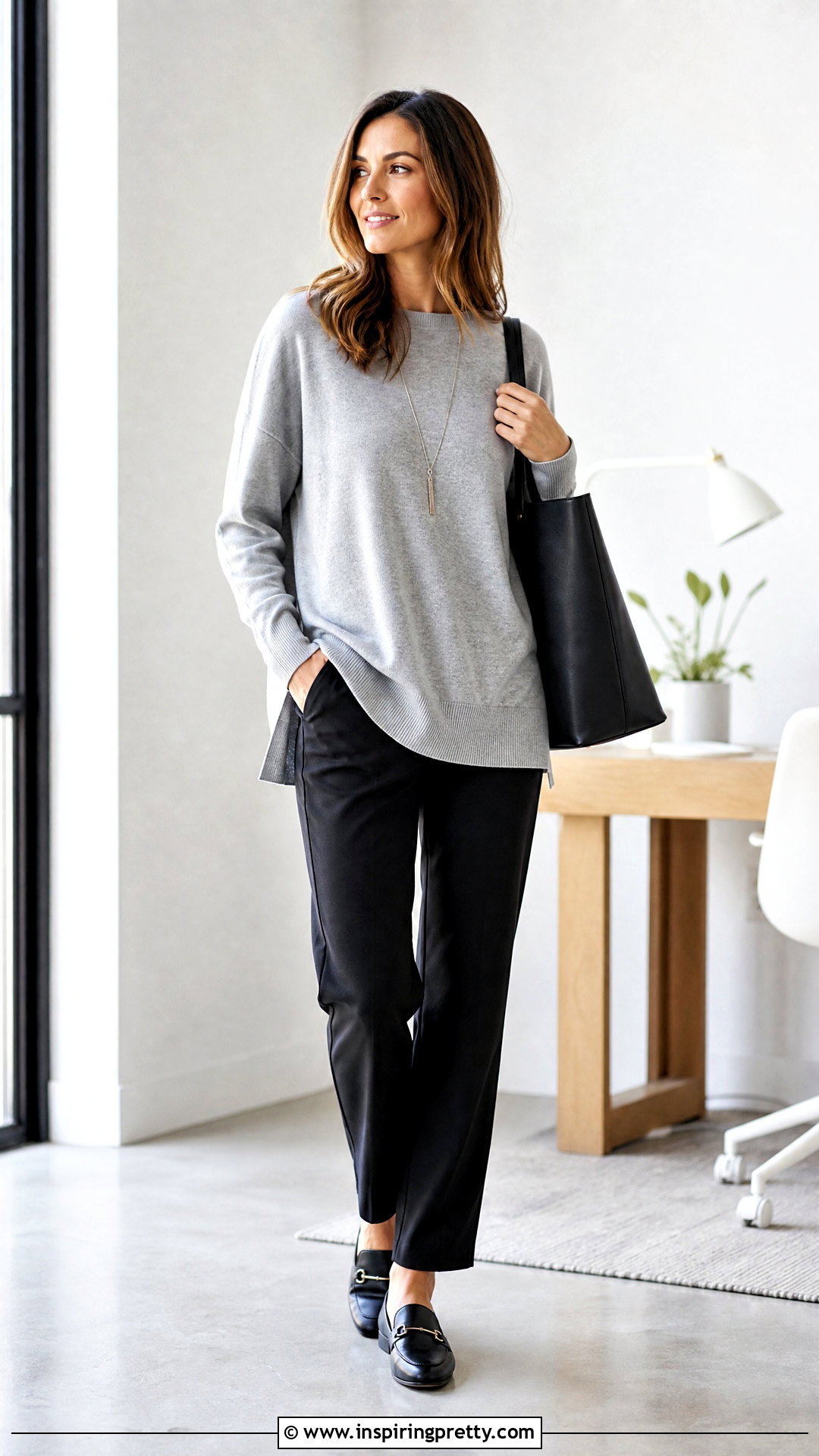 Flowy Sweater Top With Straight Pants - 50 flowy tops outfit ideas