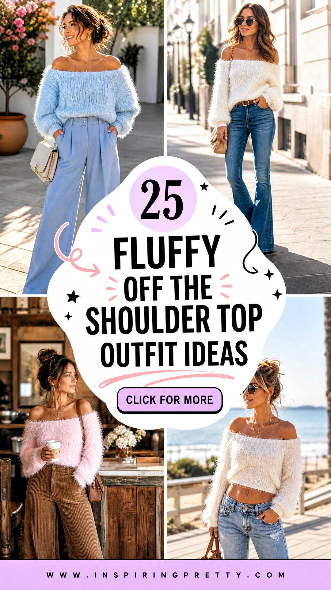 25 Fluffy Off the Shoulder Top Outfit Ideas Cozy-Chic Looks - 25 Fluffy Off the Shoulder Top Outfit Ideas: Cozy-Chic Looks