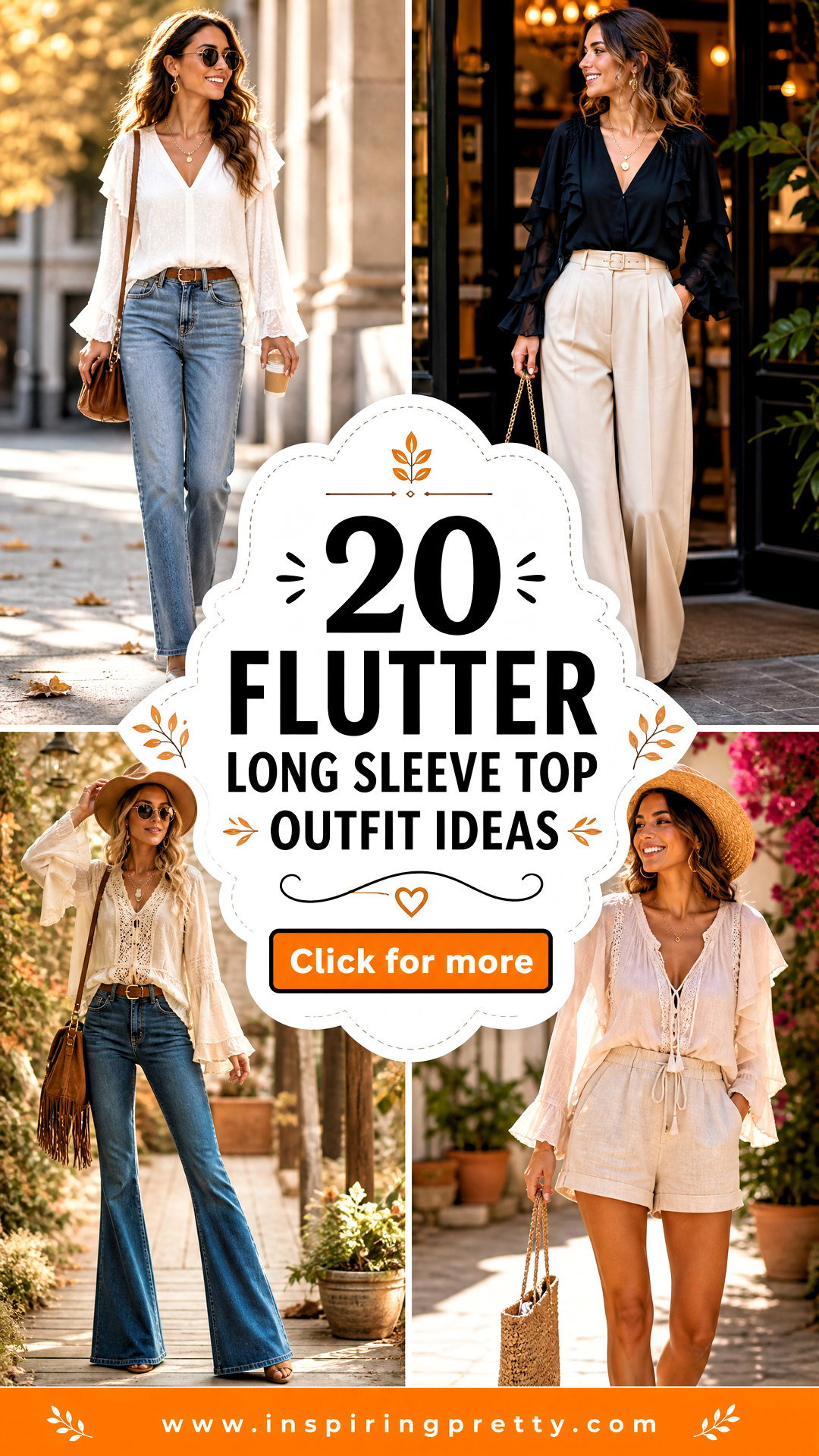 20 Flutter Long Sleeve Top Outfit Ideas Romantic Fall Looks - 20 Flutter Long Sleeve Top Outfit Ideas: Romantic Fall Looks