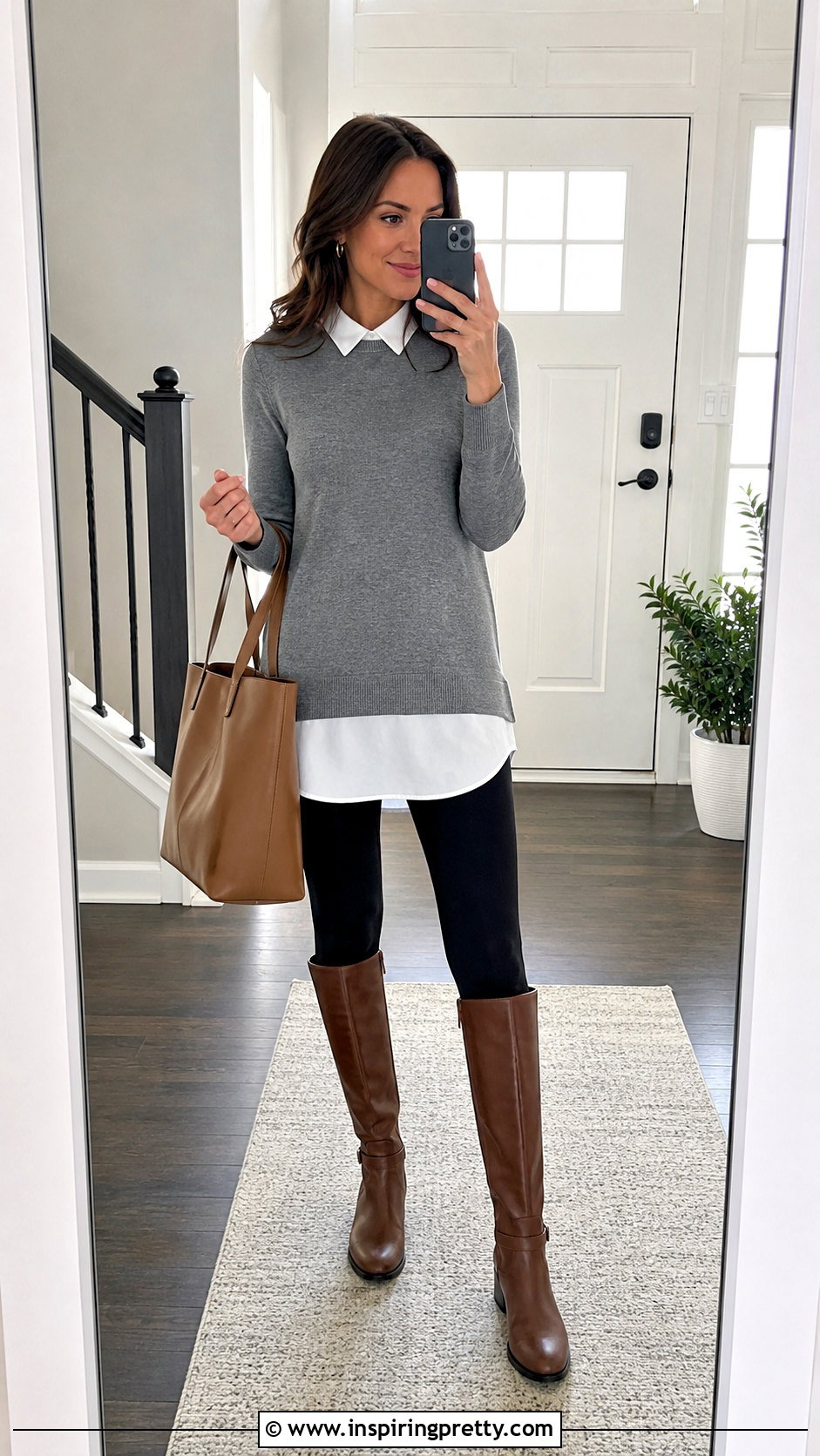 Fooler Top With Leggings and Boots - 20 fooler top outfit ideas