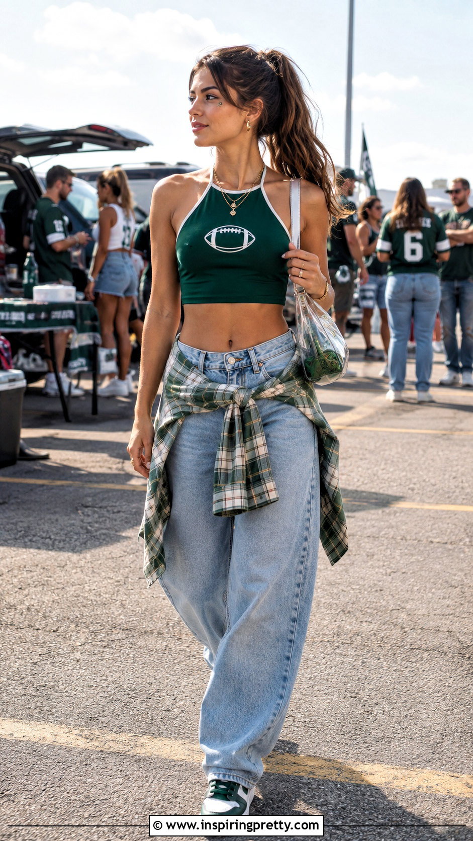 Football Halter Top With Baggy Jeans - 25 Football Halter Top outfit ideas
