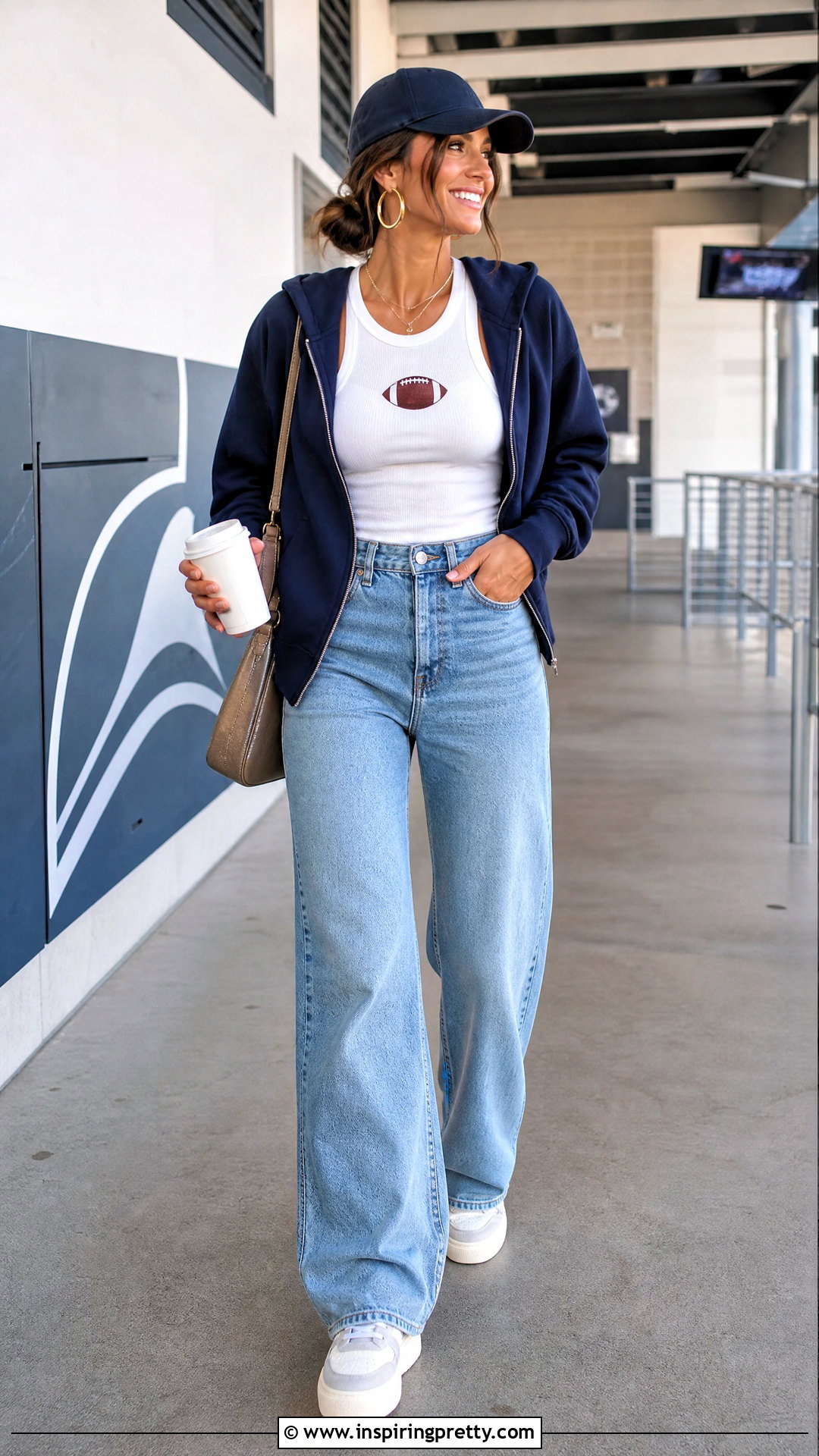 Football Mom Tank Top With Wide Leg Jeans - 25 football mom tank tops outfit ideas