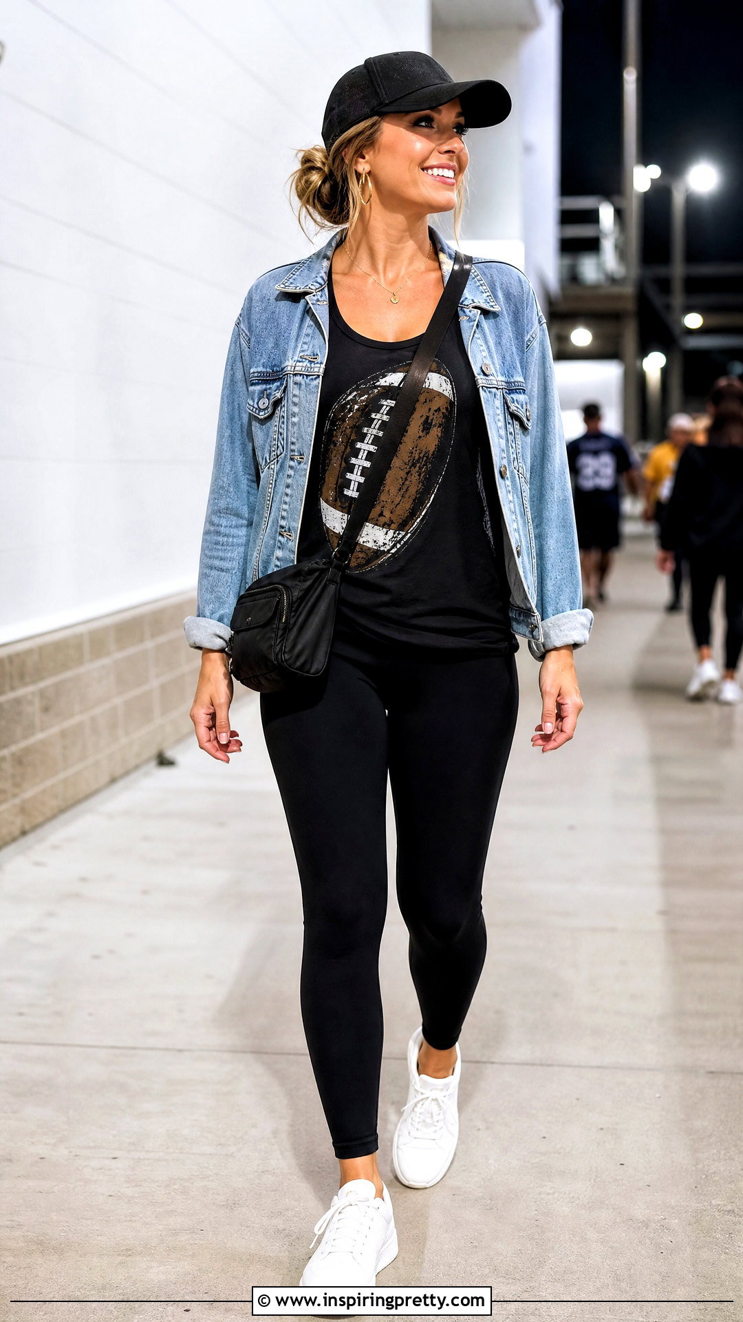 Football Mom Tank Top With a Denim Jacket - 25 football mom tank tops outfit ideas