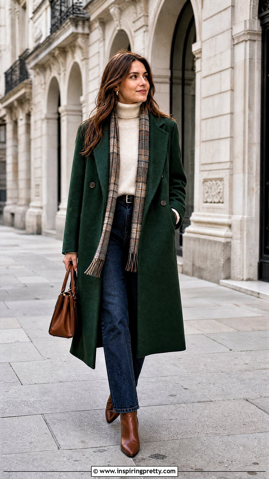 Forest Green Coat With Blue Jeans Outfit - 50 top verde outfit ideas
