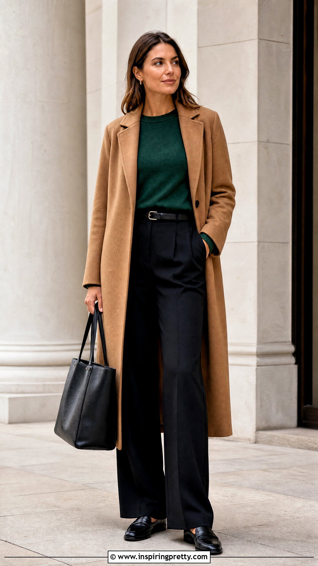 Forest Green Sweater With Black Trousers Outfit - 50 top verde outfit ideas
