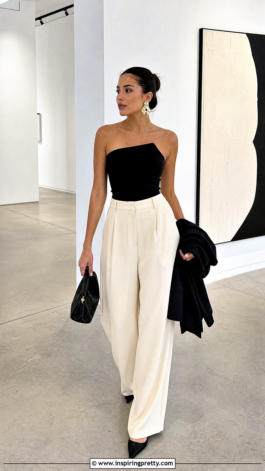 Forever Asymmetrical Tube Top With Tailored Pants - 20 cute tops forever 21 ideas