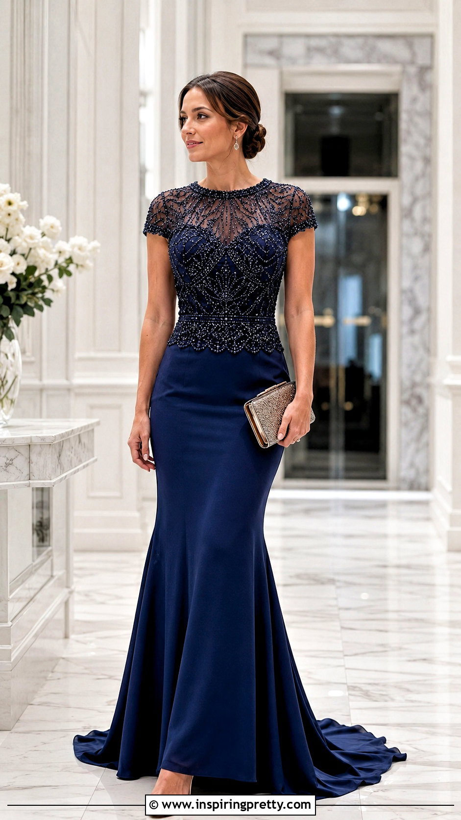 Formal Beaded Top And Long Skirt Set - 50 two piece outfits skirt and tops