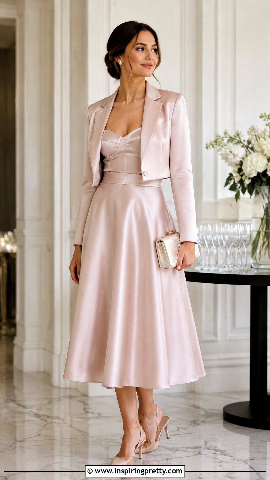 Formal Bustier Top With Cropped Blazer And Midi Skirt - 25 Formal Bustier Top outfit ideas