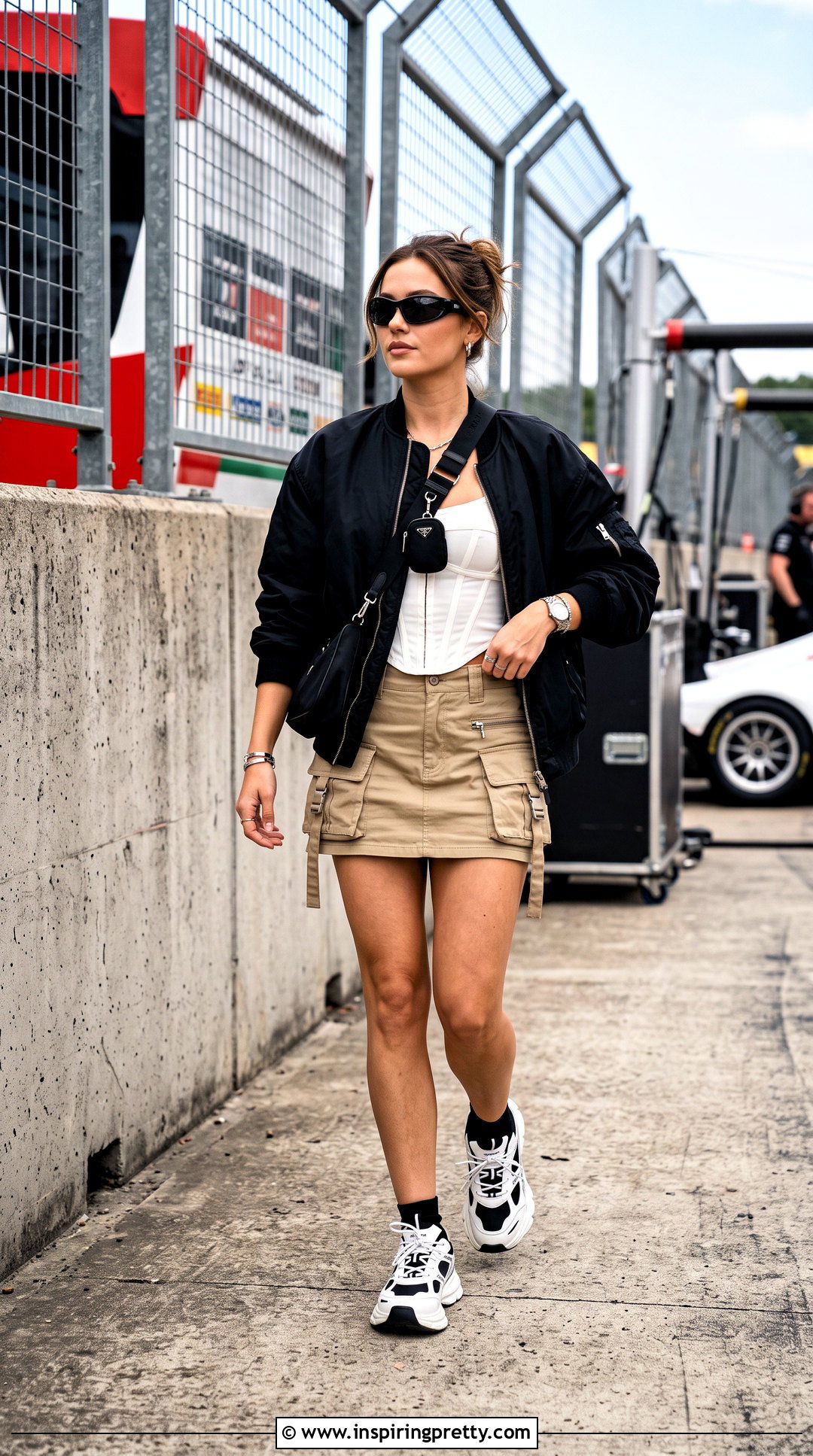 Formula Corset Top With Cargo Mini Skirt - 25 Formula 1 Corset Top outfit ideas