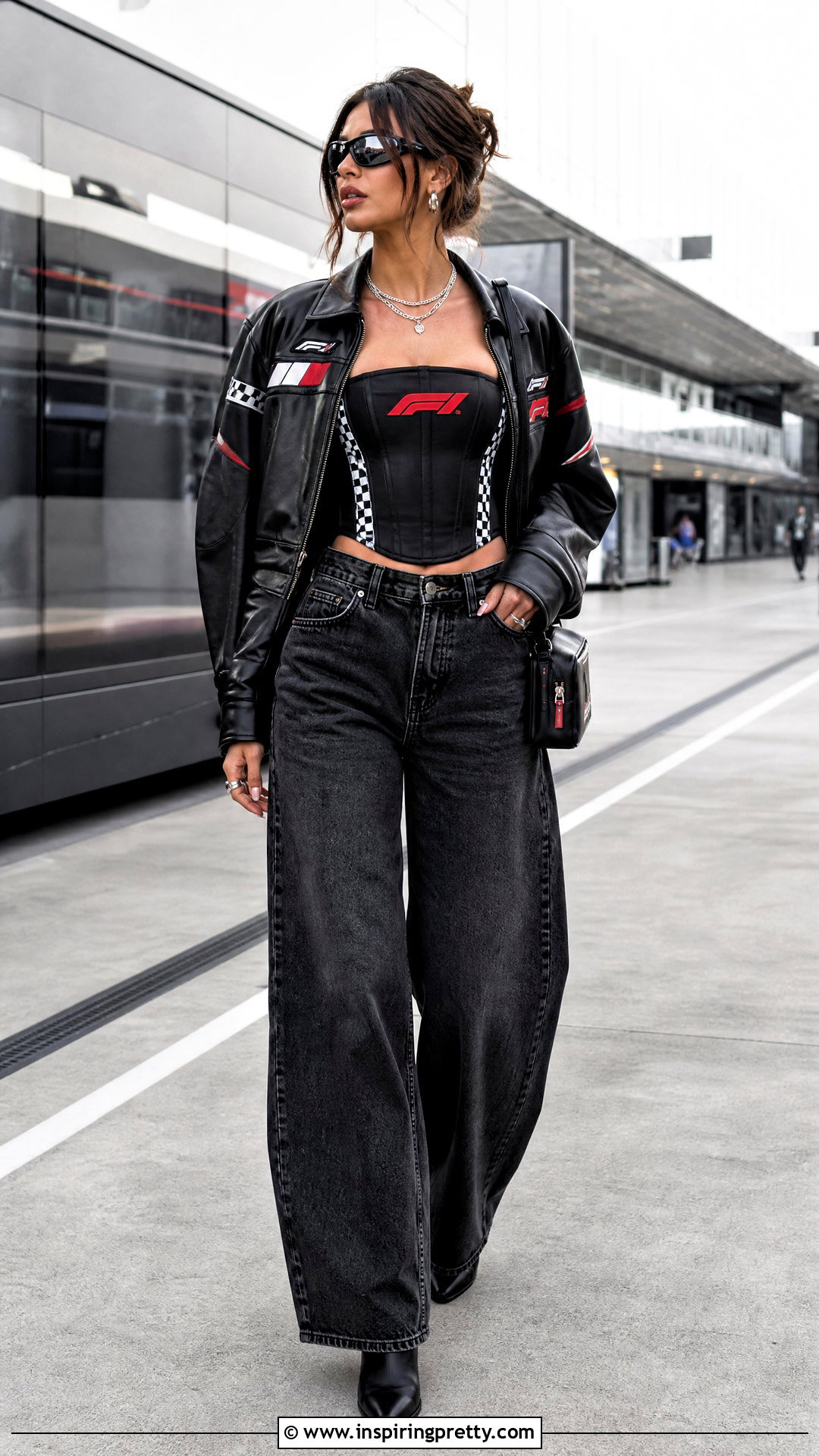 Formula Corset Top With Monochrome Black Outfit - 25 Formula 1 Corset Top outfit ideas